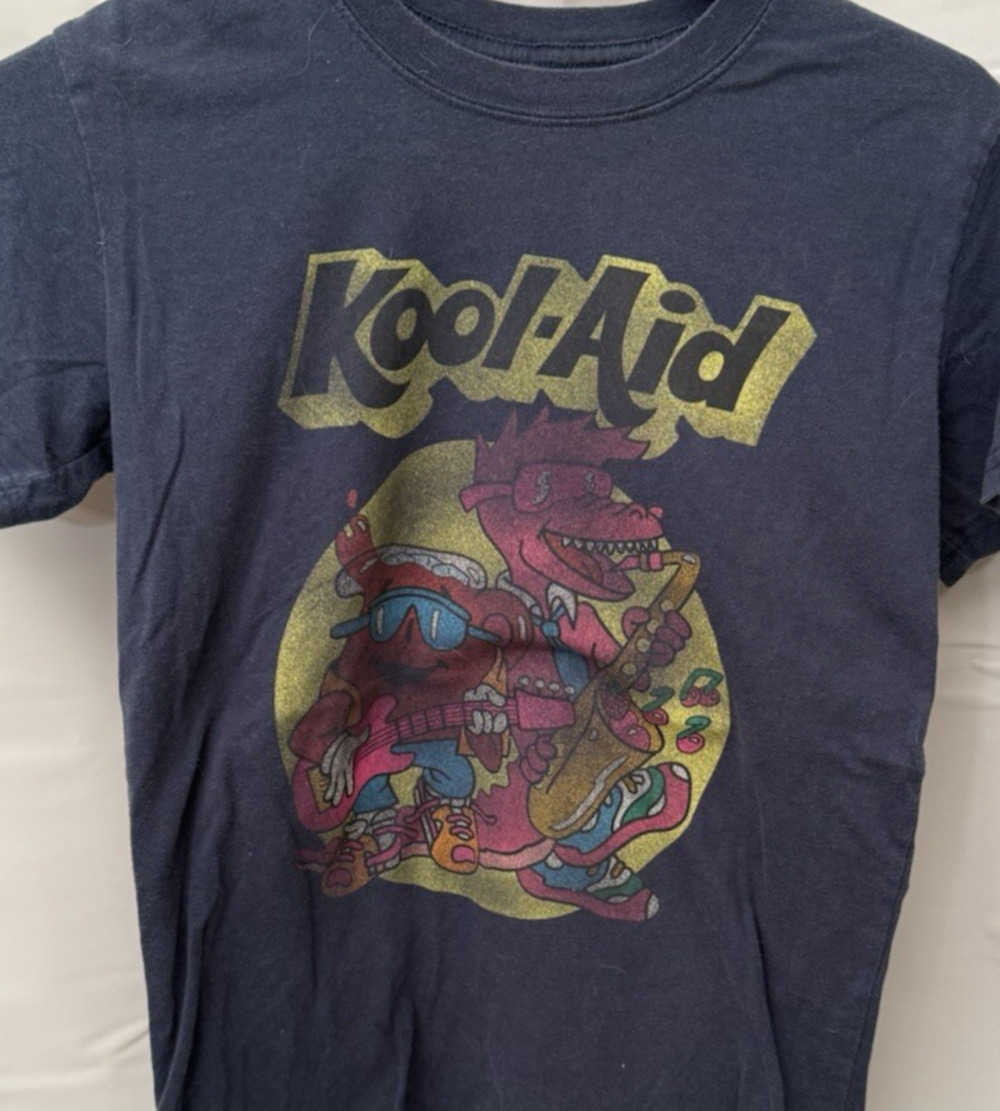 Kool-Aid Retro Graphic T-Shirt Kraft Unisex Adult XS Blue Vintage Style Tee